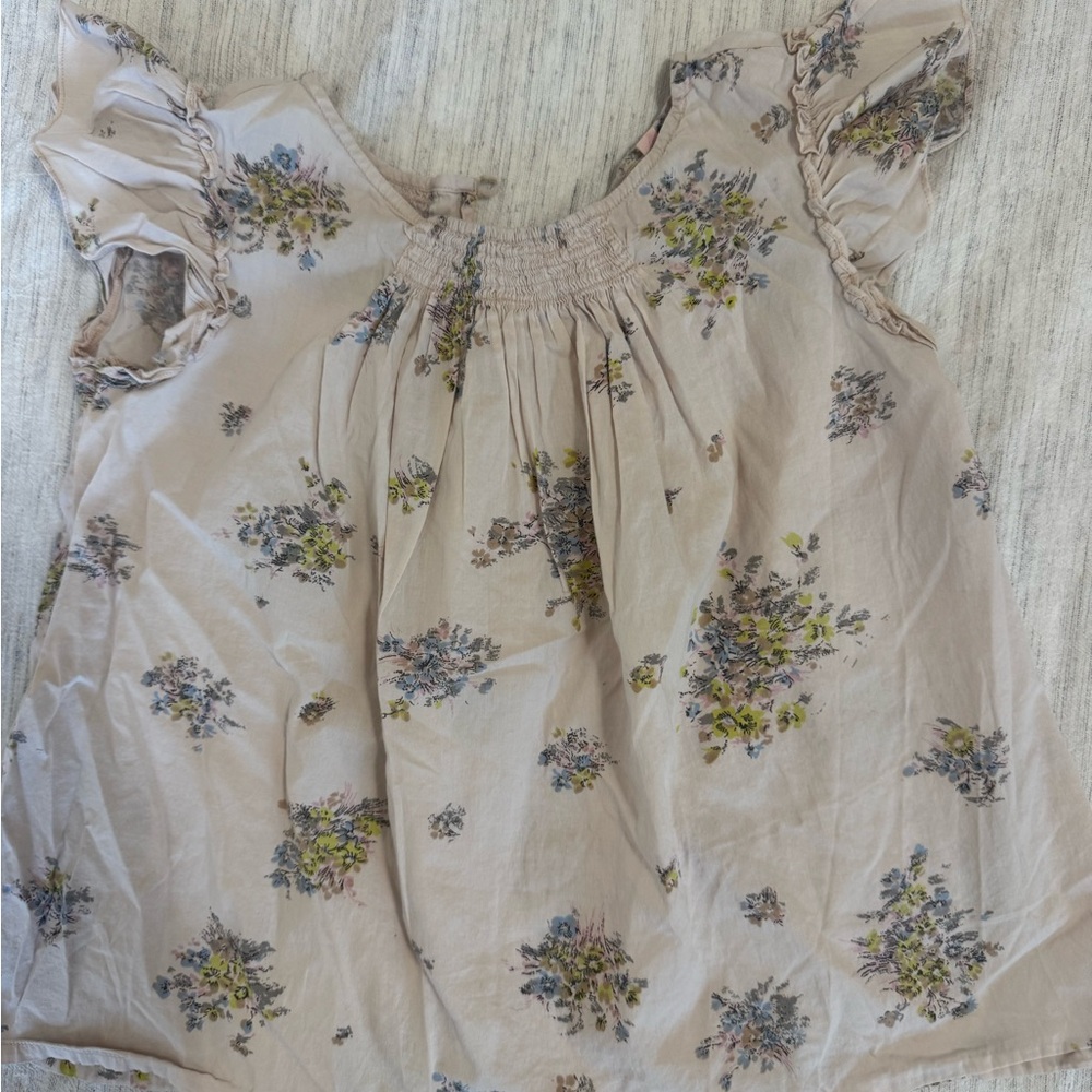 Bonpoint Floral Ruffle Sleeve Top